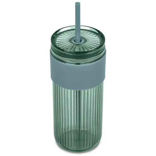 Serendipio Mayfair Plastic Tumbler & Straw Dusty Teal Top